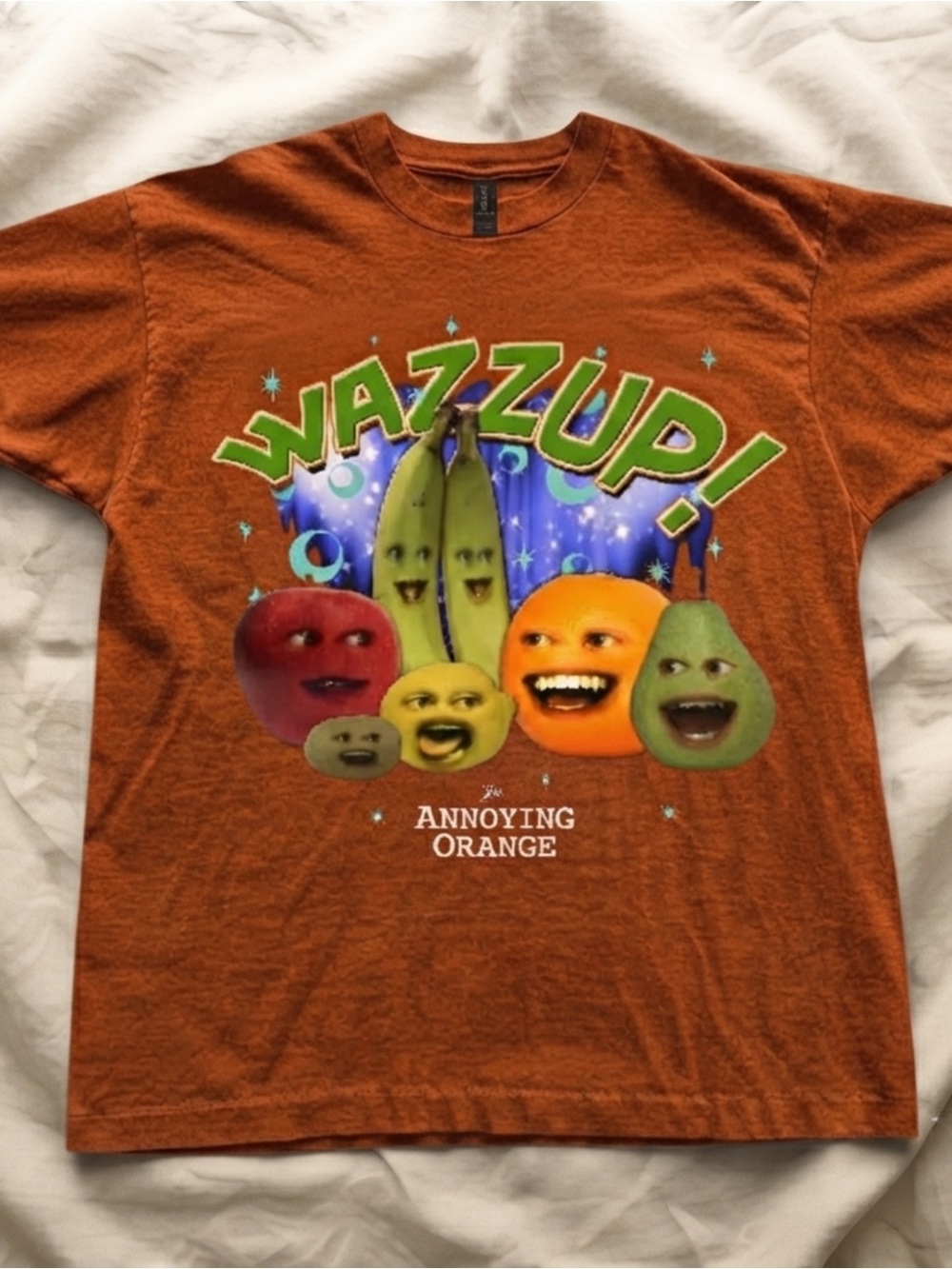 Gildan Wazzup! Fruit Character Graphic Tee - Orange